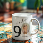 'Look Who's 90' Stylish 90th Birthday Coffee Mug<br><div class="desc">Because turning 90 deserves a special toast! With our 'Look who's 90' Coffee Mug, every sip of coffee becomes a reminder of this milestone. Personalised with their name, adorned with elegant calligraphy and their portrait as a part of the '90', this chic mug is a celebration in itself. Here's to...</div>
