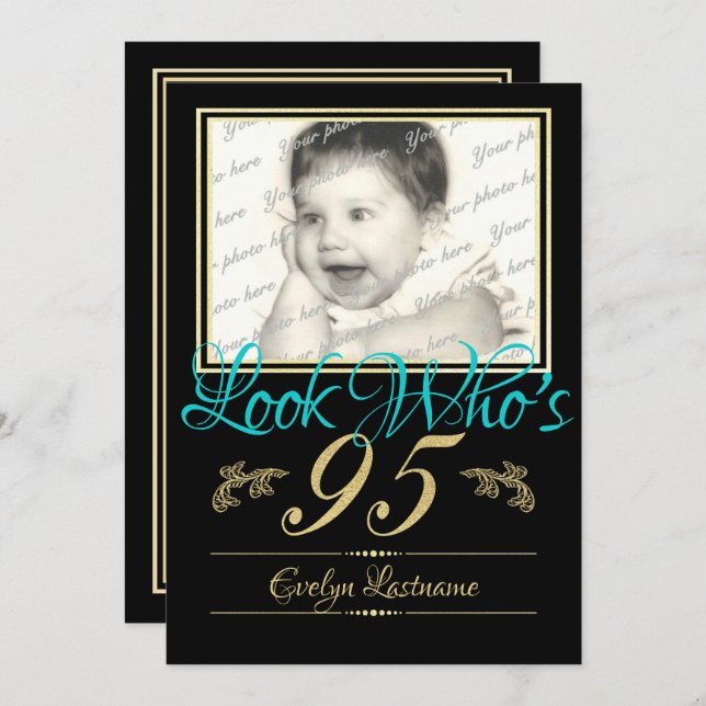 Look Who's 95 Photo Invitation (Front/Back)