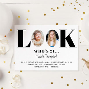Look Who's Birthday Funny Photo Invitation