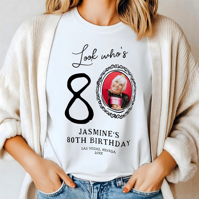 Look Who's Eighty Photo 80th Birthday Tri-Blend Shirt (Creator Uploaded)
