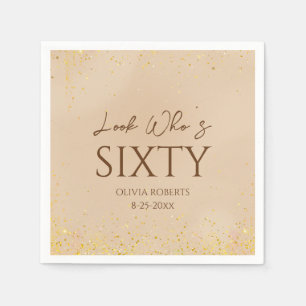 Look Who's Elegant Gold Birthday Party Napkin