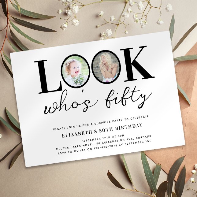 Look Who's Fifty Photo 50th Birthday Party Invitation (Creator Uploaded)