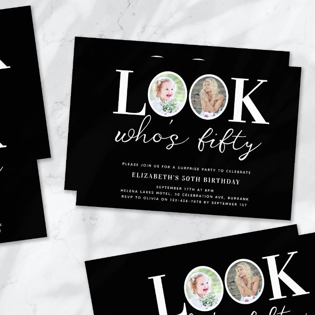 Look Who's Fifty Photo 50th Birthday Party Invitation (Creator Uploaded)