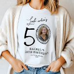 Look Who's Fifty Photo 50th Birthday Tri-Blend Shirt<br><div class="desc">Humourous 50th birthday t-shirt features a fun saying 'Look who's 50' with a clever twist - a personalised photo in place of zero. Surrounded by a doodley picture frame, this t-shirt sets the tone for a lively celebration. Plus, it comes with a simple text template that is easy to personalise,...</div>