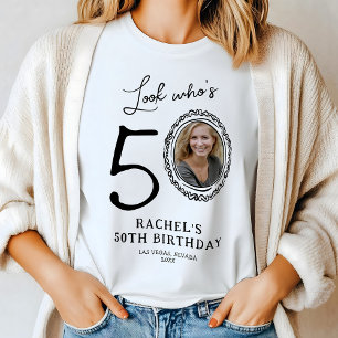 Look Who's Fifty Photo 50th Birthday Tri-Blend Shirt