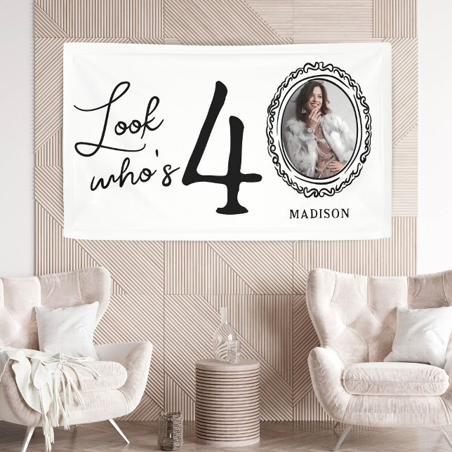 Look Who's Forty Photo 40th Birthday Banner (Creator Uploaded)