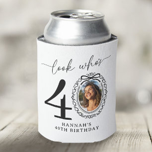 Look Who's Forty Photo 40th Birthday Can Cooler