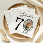 Look Who's Seventy Photo 70th Birthday Napkin<br><div class="desc">Celebrate your 70th birthday with a dose of humour! Our napkins not only feature a fun phrase 'Look who's 70' but also add a personalised touch with your photo replacing the zero. Framed by a quirky doodley border and accompanied by an easy-to-edit text template, these napkins are sure to be...</div>