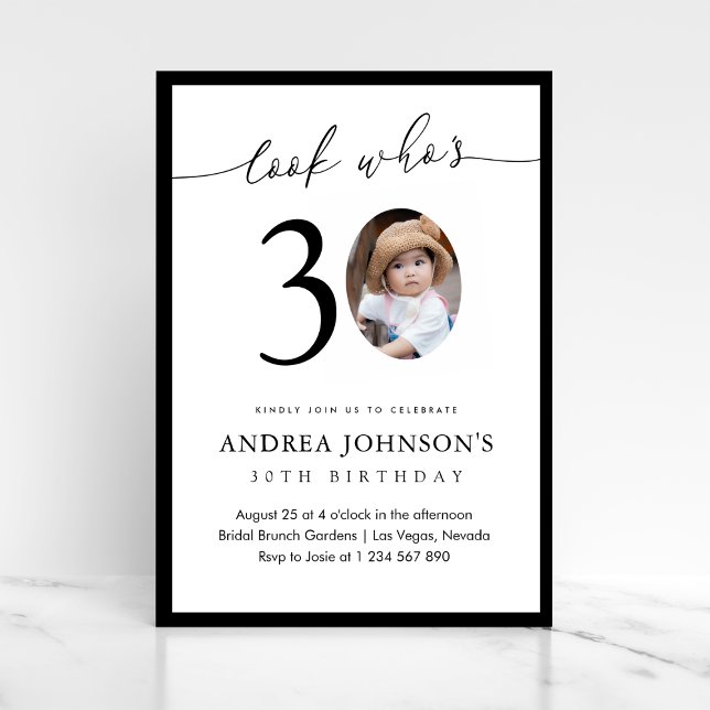 Look Who's Thirty 30th Birthday Childhood Photo Invitation (Creator Uploaded)