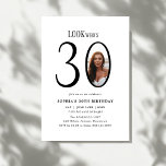 Look Who's Thirty Minimal Photo 30th Birthday Invitation<br><div class="desc">Mark the milestone in style with the Look Who’s Thirty Minimal Photo 30th Birthday Invitation. Designed with a clean and modern layout, it features space for a favourite photo alongside simple typography that keeps the focus on the guest of honour. Perfect for milestone gatherings, this invitation sets the tone for...</div>
