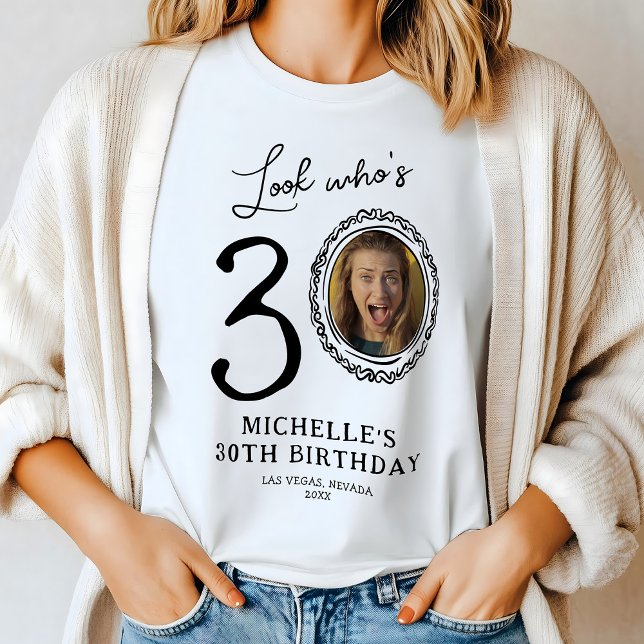 Look Who's Thirty Photo 30th Birthday Tri-Blend Shirt (Creator Uploaded)