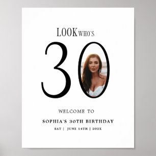 Look Who's Thirty Photo 30th Birthday Welcome Sign