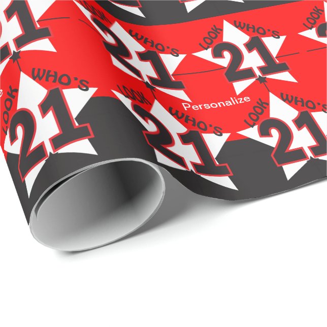 Look Who's Turning 21 Wrapping Paper (Roll Corner)