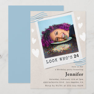  Look who's turning 24th birthday invitations