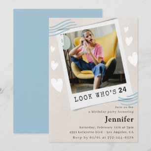  Look who's turning 24th birthday invitations