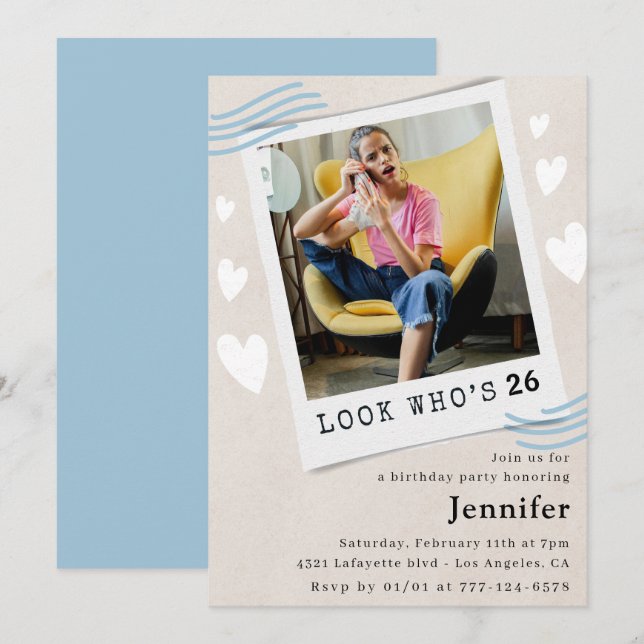  Look who's turning 26th birthday invitations (Front/Back)