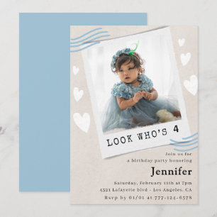  Look who's turning 4th birthday invitations