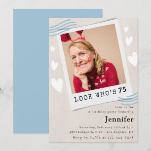  Look who's turning 75th birthday invitations