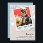 Look who's turning 90th birthday invitations<br><div class="desc">Funny 90th birthday invitations Photo look who's turning 70 invitations</div>