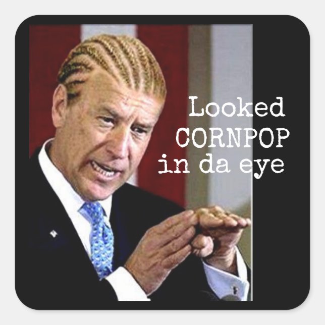 Looked Cornpop in da eye Square Sticker (Front)