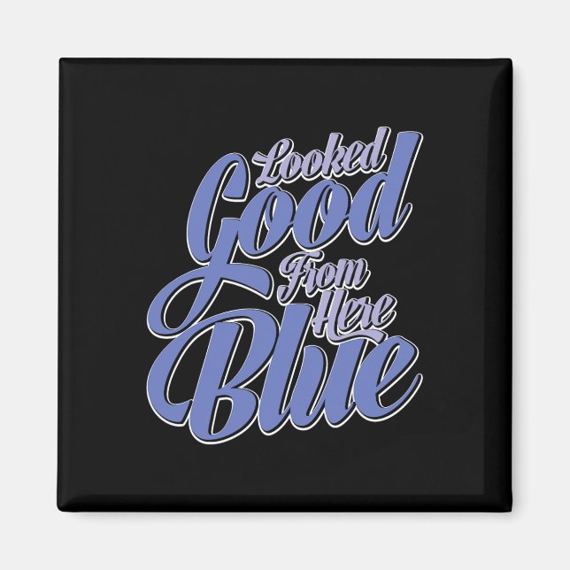 Looked Good From Here Blue Funny Softll _2  Magnet (Front)