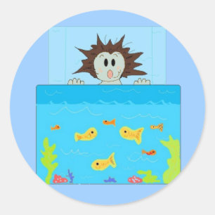 Lookin' in the Fish Tank Classic Round Sticker