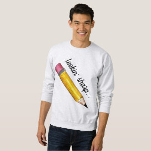 Lookin' Sharp Yellow #2 Pencil School Writing Sweatshirt