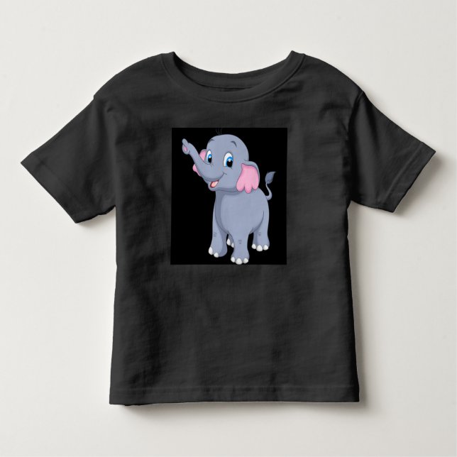 Looking Adorable Cute Love Elephant image Printed Toddler T-Shirt (Front)
