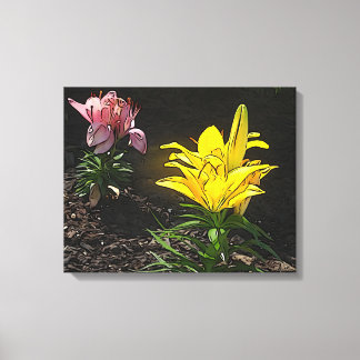 looking at flowers canvas print