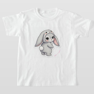 Looking Back Bunny - Adorable Fluffy Rabbit Kawaii T-Shirt