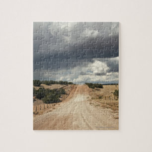 Looking down a dirt country road in NM with Jigsaw Puzzle