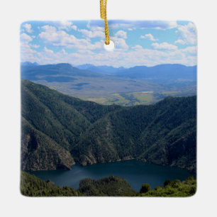 Looking Down At The Gunnison River Ceramic Ornament