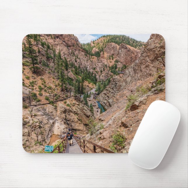 Looking Down Seven Falls Stairs Mouse Pad (With Mouse)