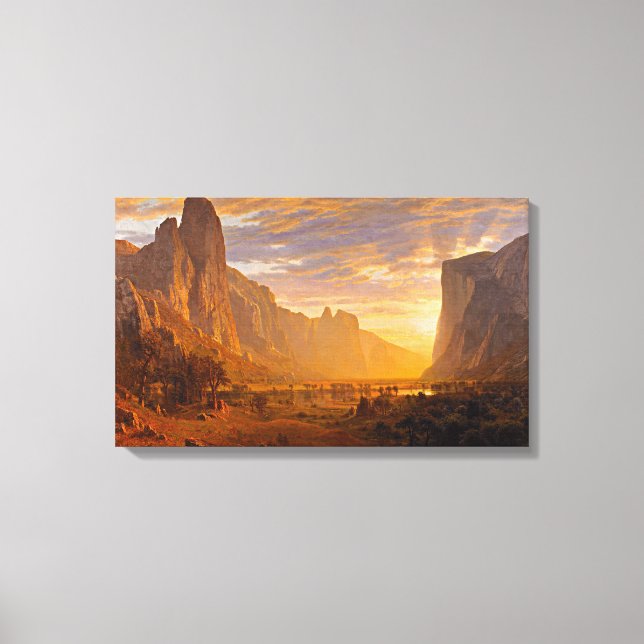 Looking Down Yosemite Valley, by Albert Bierstadt Canvas Print (Front)