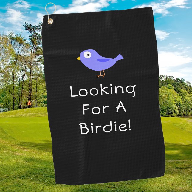 Looking For A Birdie Personalise Cute Bird Art Vs2 Golf Towel (Creator Uploaded)