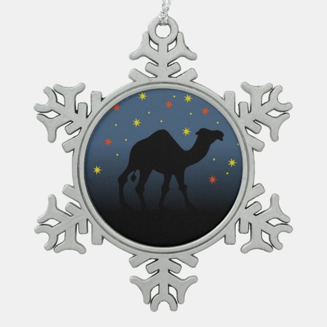 Looking for a Star Snowflake Pewter Christmas Ornament (Front)