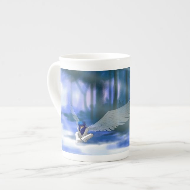"Looking for Light" Angel Bone China Mug (Front Left)