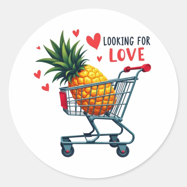 Looking for Love - Pineapple Dating Craze Classic Round Sticker (Front)