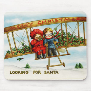 Looking for Santa vintage illustration Mouse Pad