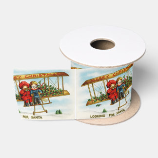 Looking for Santa vintage illustration Satin Ribbon