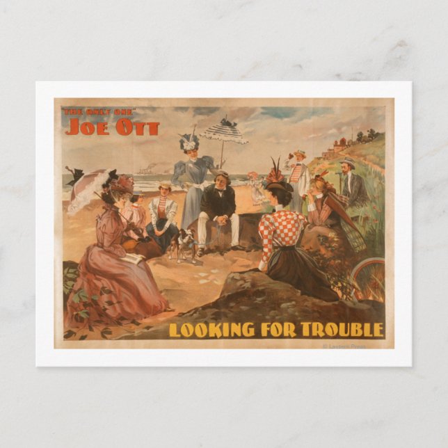 Looking for Trouble - Beach Scene Theatre Postcard (Front)