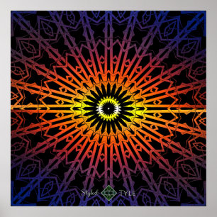Looking Glass Mandala 2 ( Rainbow ) Poster
