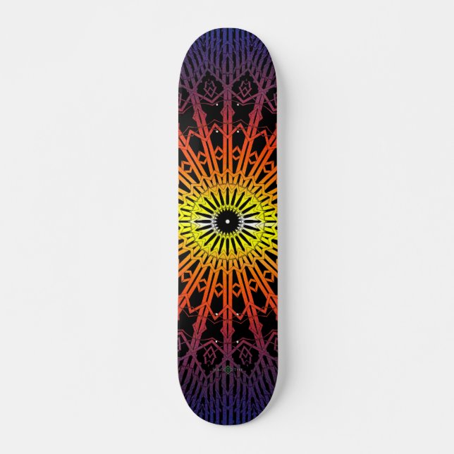Looking Glass Mandala ( Rainbow ) Skateboard (Front)