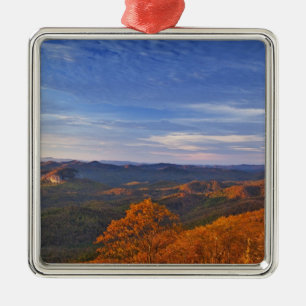 Looking Glass Rock at sunrise in the Pisgah Metal Tree Decoration