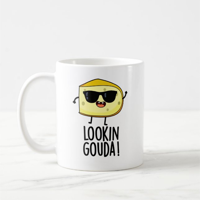 Looking Gouda Funny Cheese Pun  Coffee Mug (Left)
