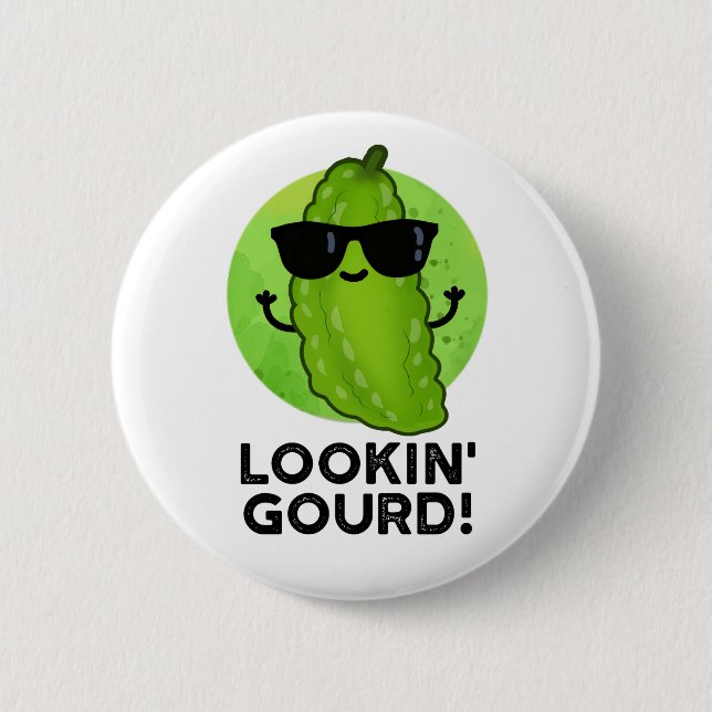 Looking Gourd Funny Cool Veggie Pun  6 Cm Round Badge (Front)