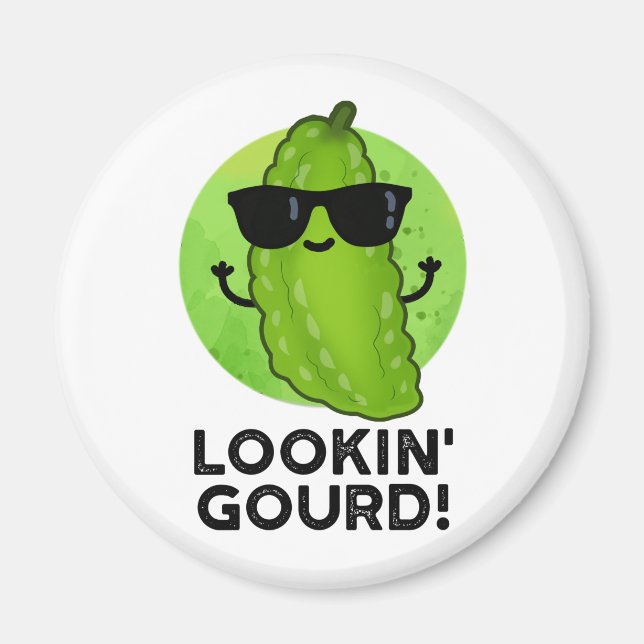 Looking Gourd Funny Cool Veggie Pun  Magnet (Front)