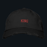 Looking Handsome Custom King Printed Text Men Boy Embroidered Hat<br><div class="desc">This KING embroidered cap from District Threads combines style and practicality. Its distressed chino twill fabric offers a trendy,  worn-in look,  while the adjustable fit ensures all-day comfort.</div>