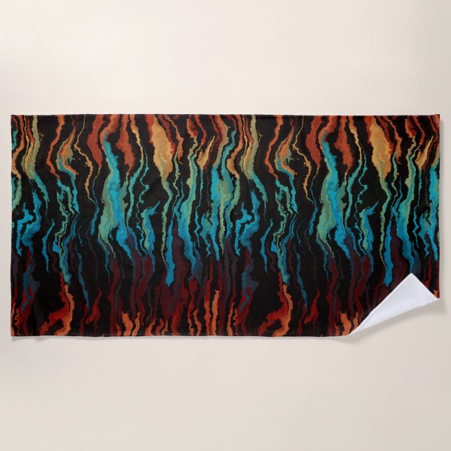 Looking into the Fire abstract Beach Towel (Front)