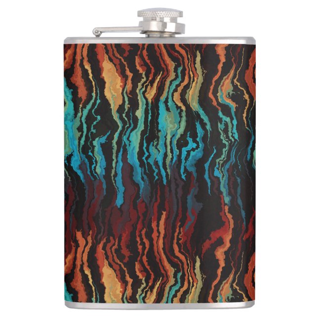 Looking into the Fire abstract Hip Flask (Front)